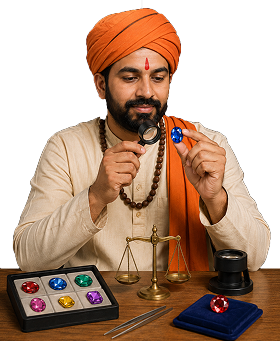 Astrologer advising on gemstones