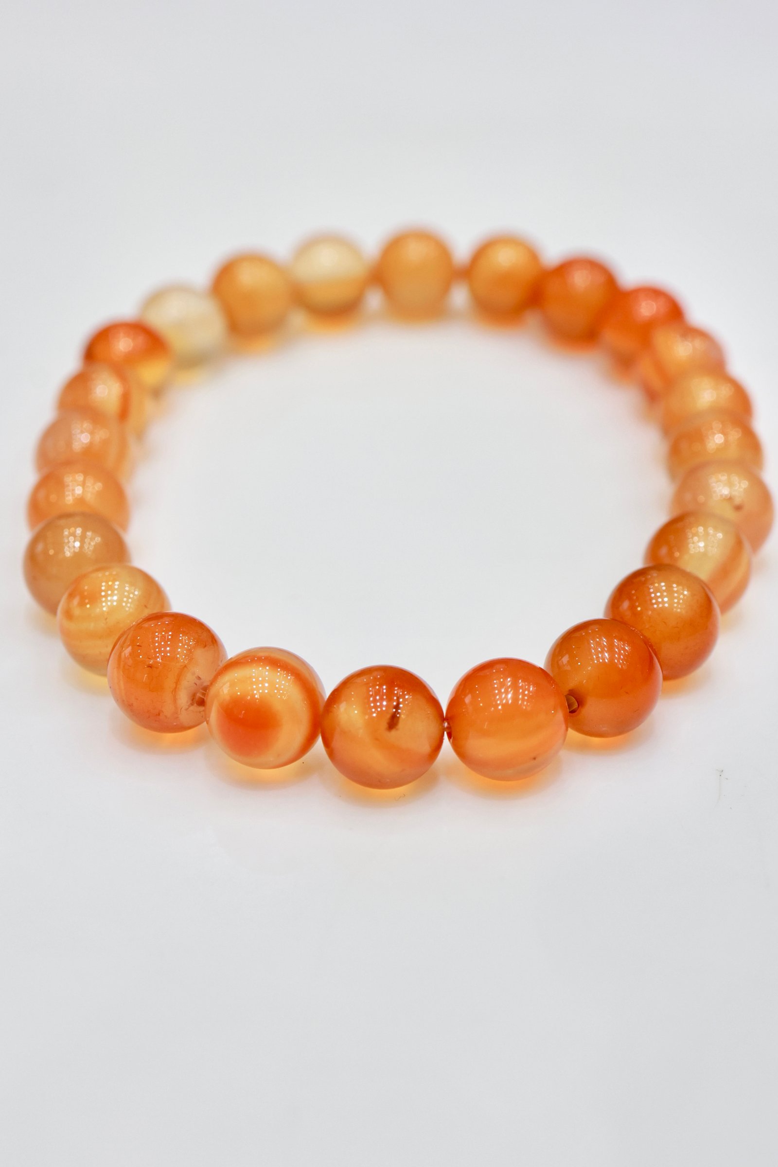 Natural Carnelian Bracelet – Genuine Orange Healing Gemstone Bracelet for Confid