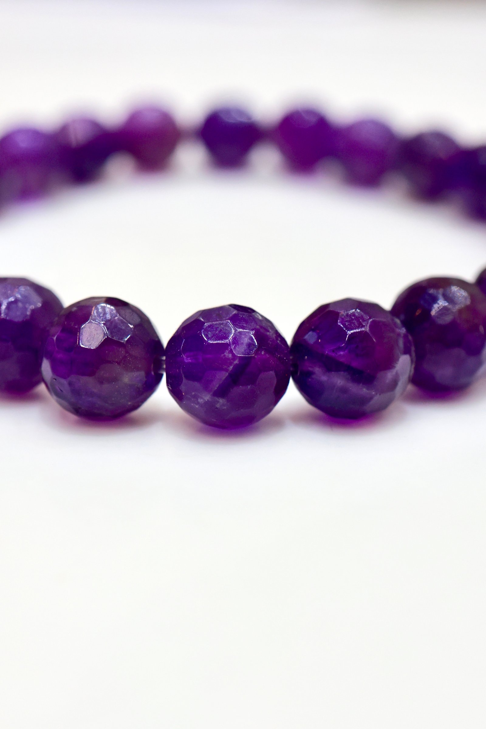 Natural Amethyst Bracelet – Genuine Purple Healing Crystal Gemstone Bracelet