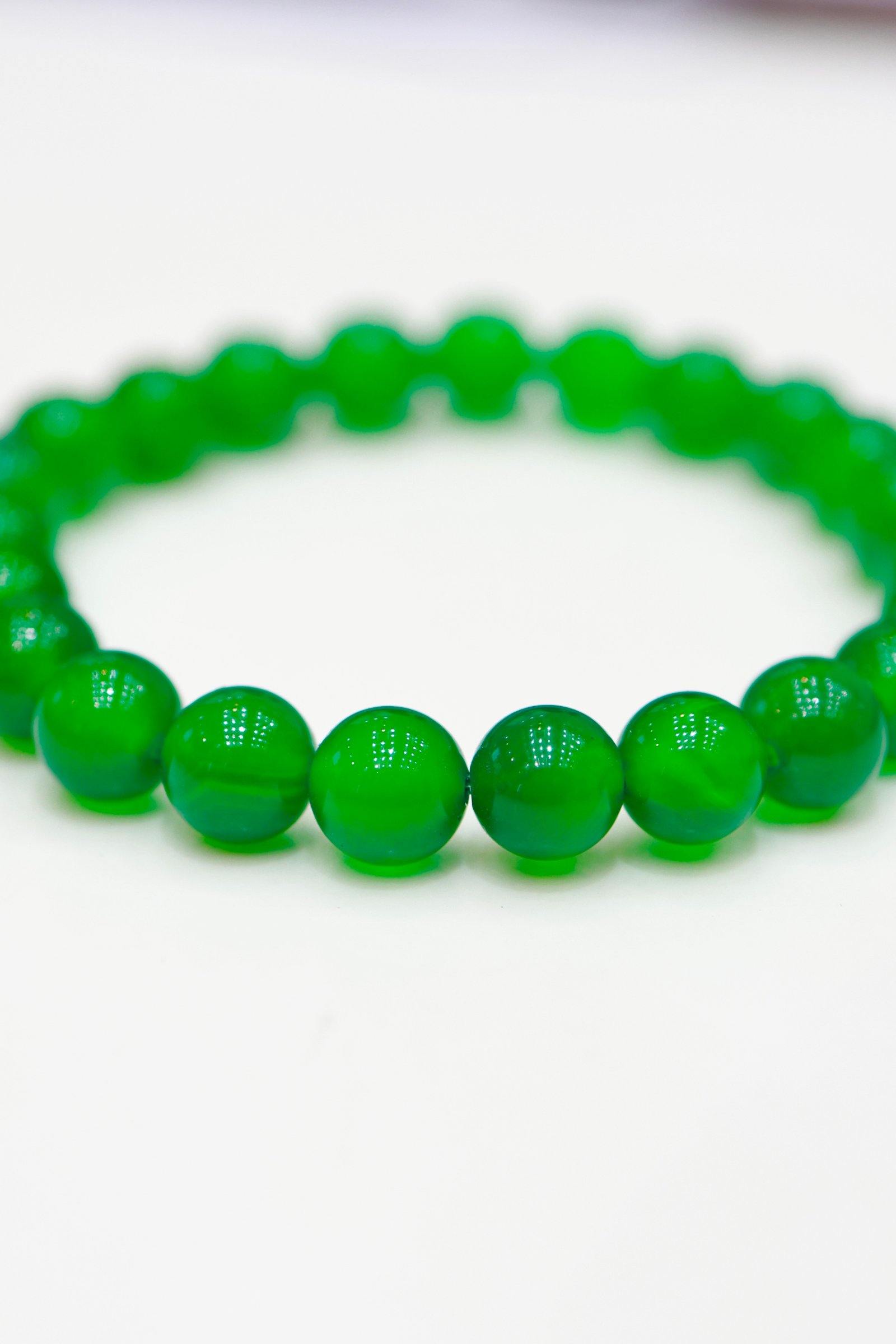 Emerald Aura Green Onyx Bracelet – Natural Green Gemstone Luxury Beaded Bracelet