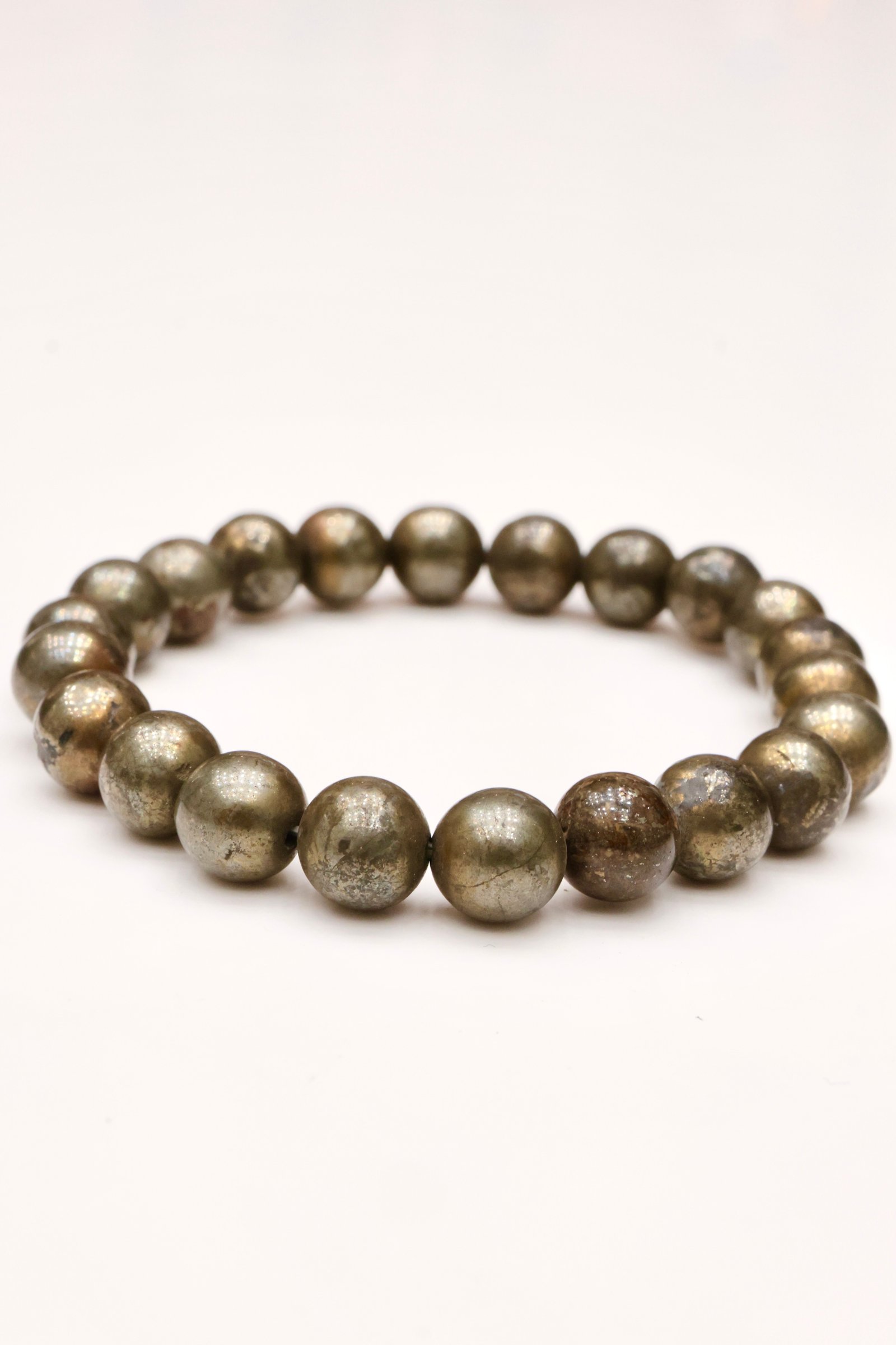 Golden Shield Pyrite Bracelet – Natural Metallic Gemstone Power Bracelet
