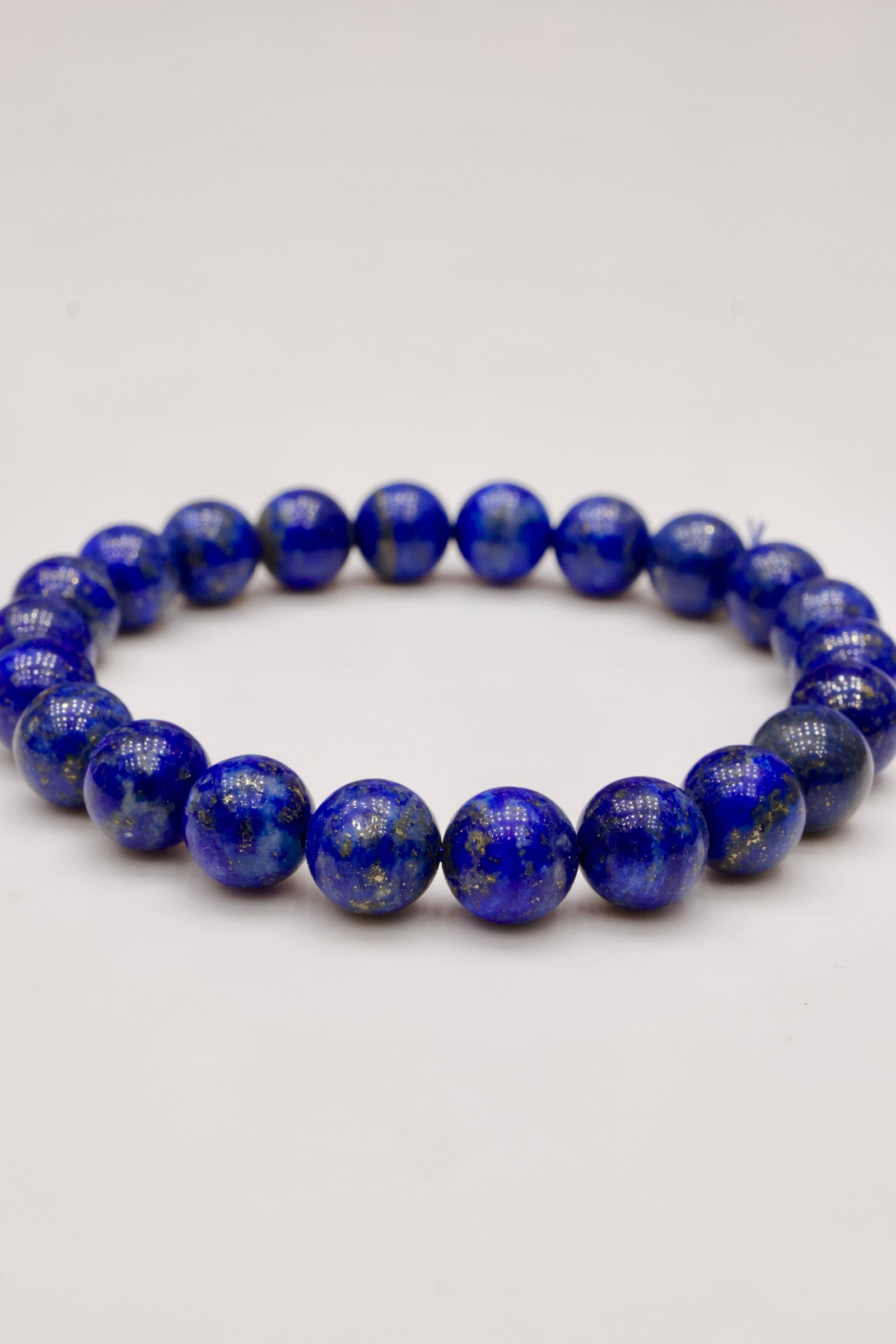 Royal Blue Lapis Lazuli Bracelet – Natural Deep Blue Gemstone Statement Bracelet