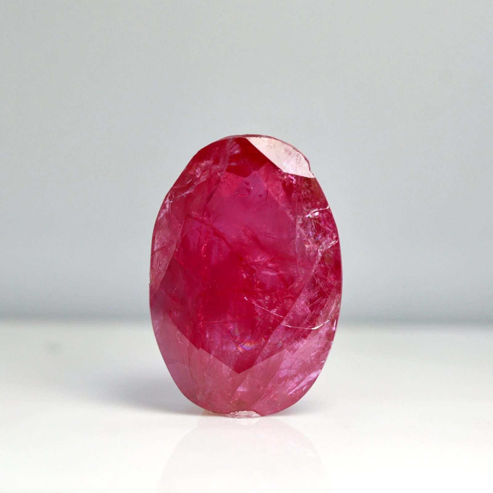 6.61CT Natural Purplish Red Ruby Oval Cut | Unheated & Untreated Certified Loose